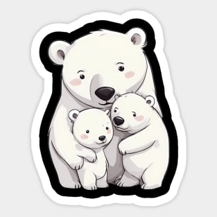 Polar Bear Family Sticker